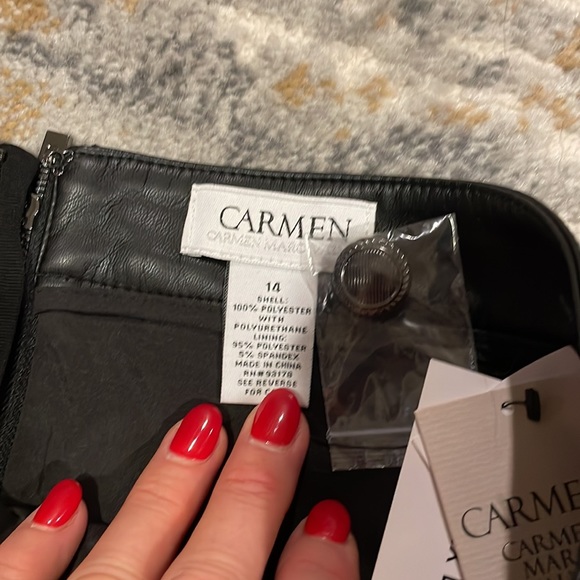 CARMEN MARC VALVO FOX LEATHER SKIRT - Picture 4 of 8